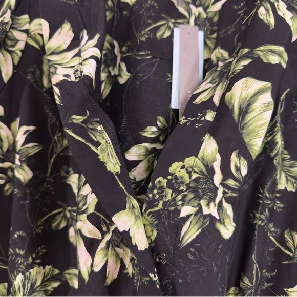 Anthropologie Somerset Maxi Dress Plus Size Grey (Black Green Floral) Summer - Picture 9 of 15